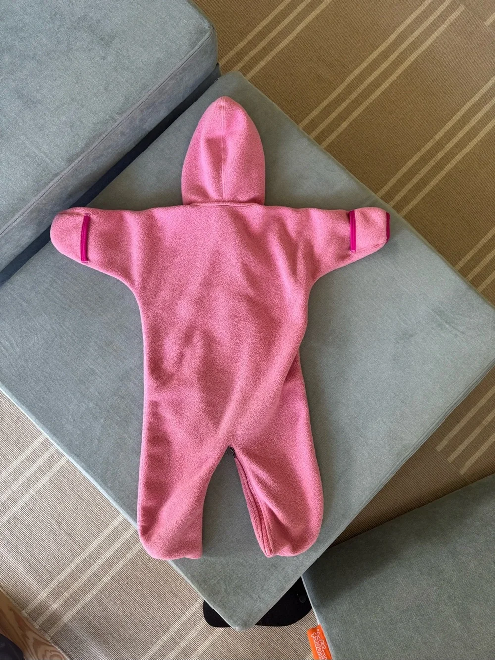 Patagonia Pink Hooded Kids Fleece One-Piece Romper